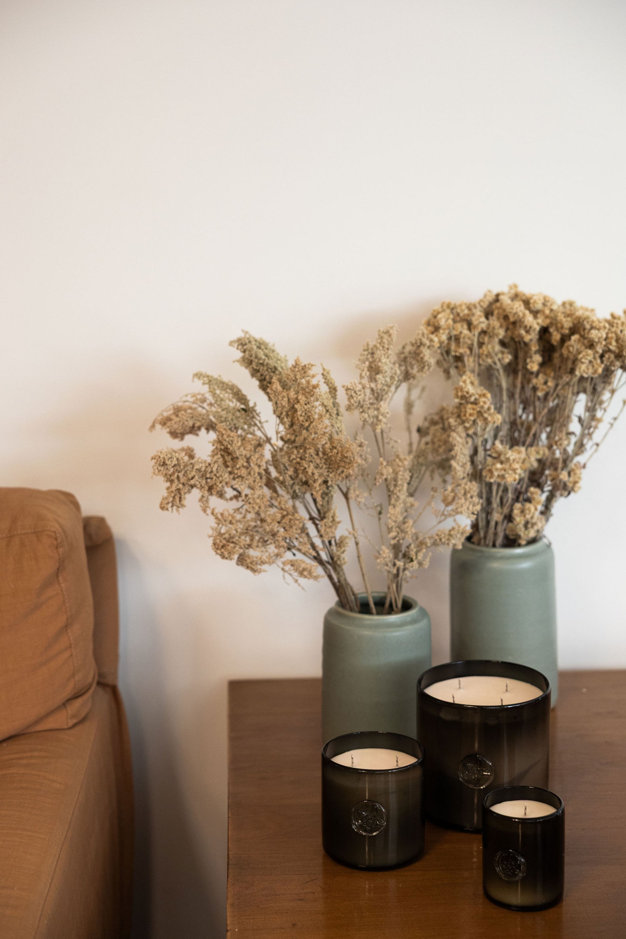 Tres velas vainilla negra