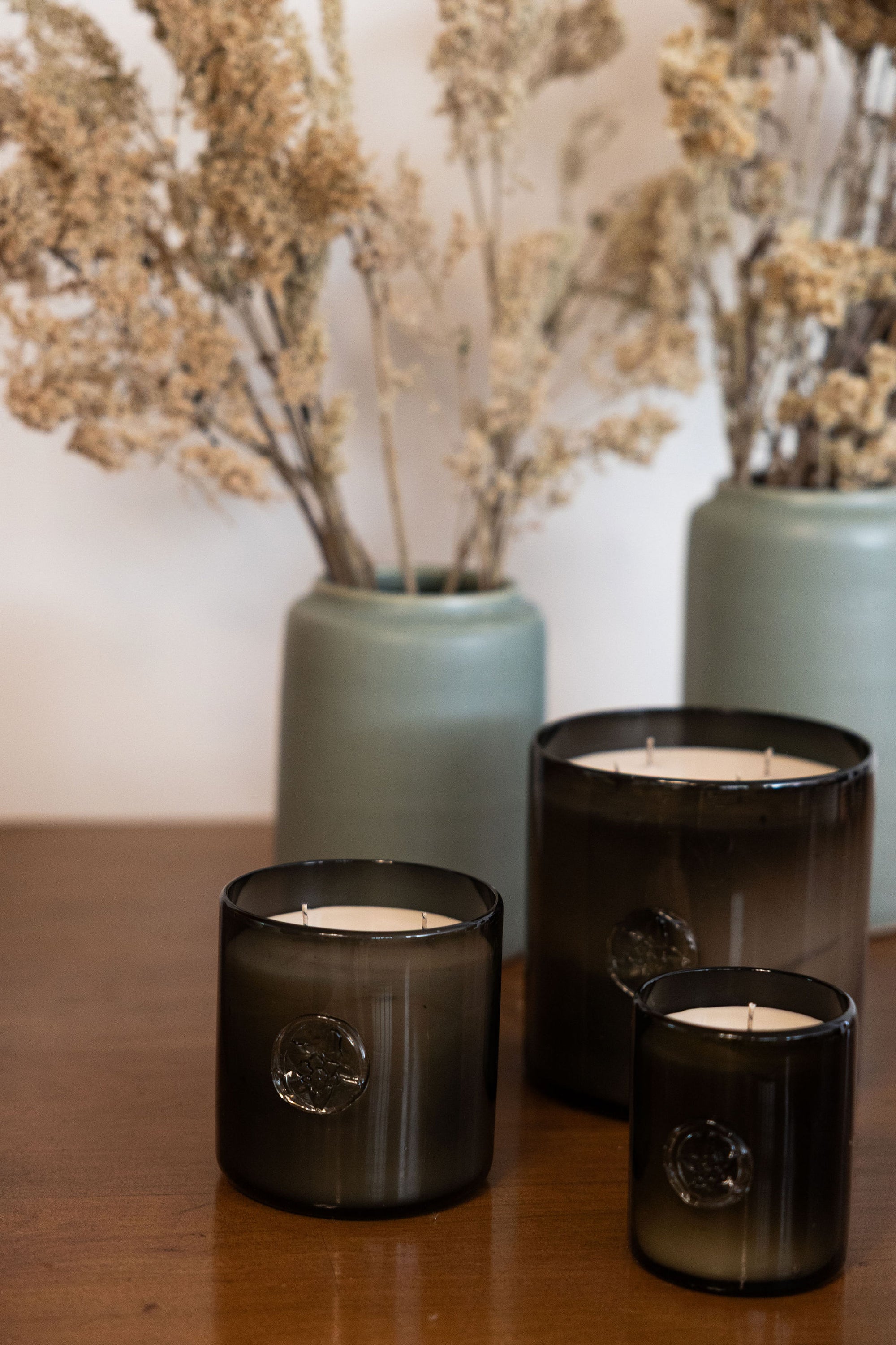 Tres velas vainilla negra